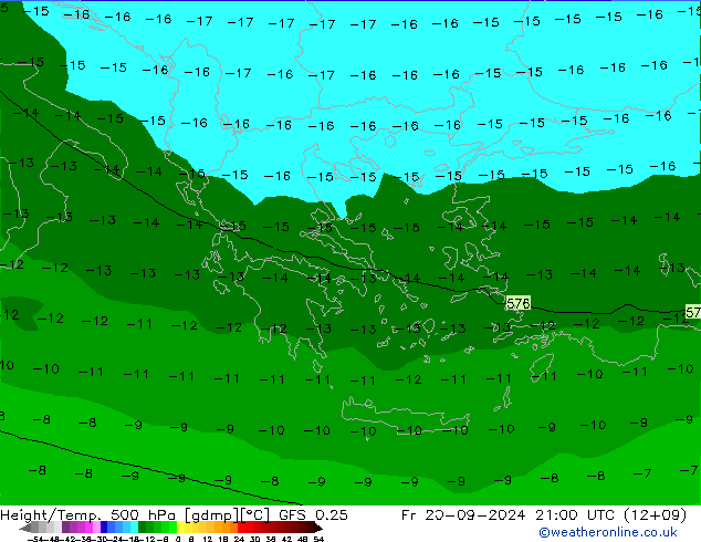 Z500/Rain (+SLP)/Z850 GFS 0.25 vie 20.09.2024 21 UTC