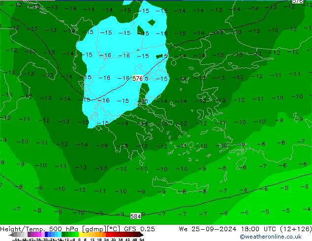 Z500/Rain (+SLP)/Z850 GFS 0.25 ср 25.09.2024 18 UTC