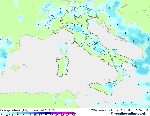 Z500/Rain (+SLP)/Z850 GFS 0.25 Fr 20.09.2024 15 UTC