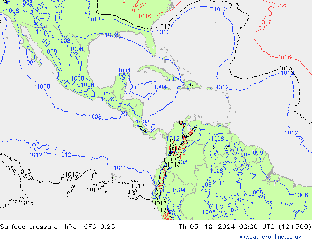 Yer basıncı GFS 0.25 Per 03.10.2024 00 UTC