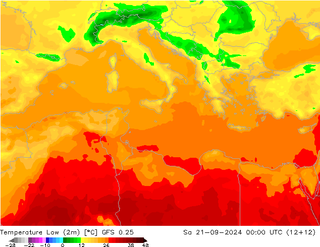 Min.  (2m) GFS 0.25  21.09.2024 00 UTC