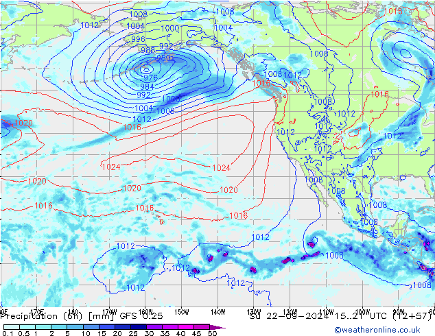 Z500/Rain (+SLP)/Z850 GFS 0.25 dom 22.09.2024 21 UTC