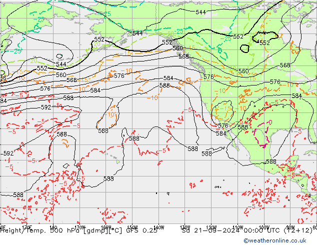 Z500/Rain (+SLP)/Z850 GFS 0.25  21.09.2024 00 UTC