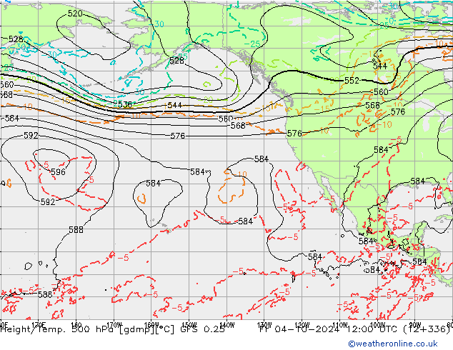 Z500/Rain (+SLP)/Z850 GFS 0.25 пт 04.10.2024 12 UTC