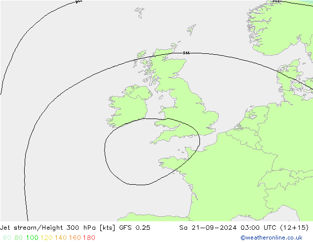 Jet stream/Height 300 hPa GFS 0.25 So 21.09.2024 03 UTC