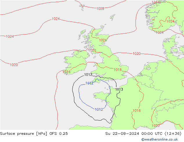 GFS 0.25:  22.09.2024 00 UTC