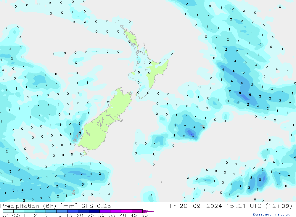 Z500/Rain (+SLP)/Z850 GFS 0.25 Fr 20.09.2024 21 UTC