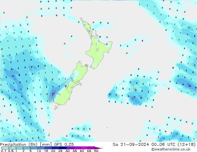 Z500/Rain (+SLP)/Z850 GFS 0.25 сб 21.09.2024 06 UTC