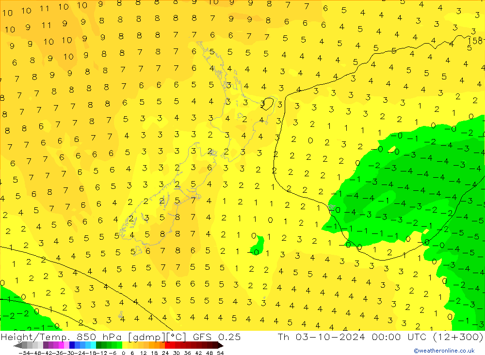 Z500/Regen(+SLP)/Z850 GFS 0.25 do 03.10.2024 00 UTC