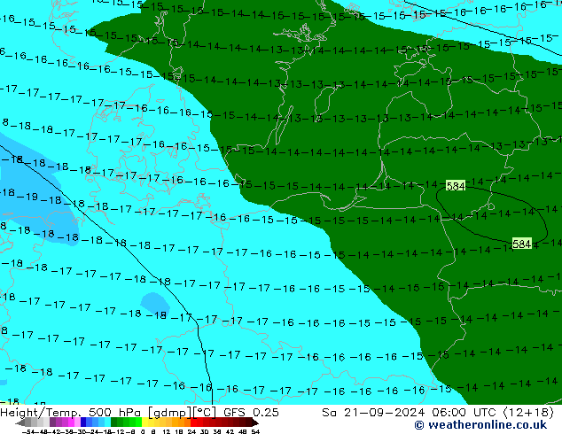 Z500/Rain (+SLP)/Z850 GFS 0.25 sab 21.09.2024 06 UTC