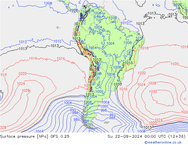 GFS 0.25: Ne 22.09.2024 00 UTC