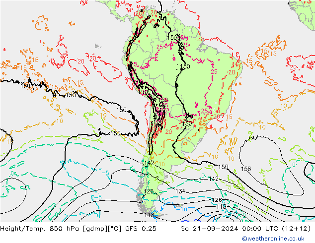 Z500/Rain (+SLP)/Z850 GFS 0.25 Sa 21.09.2024 00 UTC