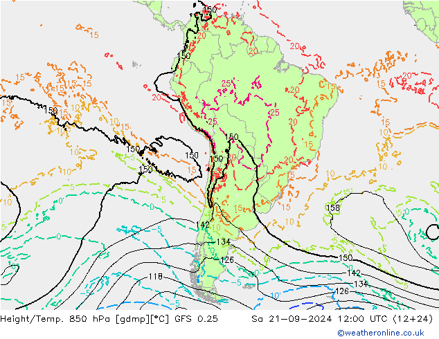 Z500/Regen(+SLP)/Z850 GFS 0.25 za 21.09.2024 12 UTC