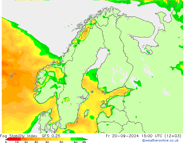 Fog Stability Index GFS 0.25 Sex 20.09.2024 15 UTC