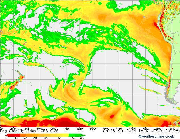 Fog Stability Index GFS 0.25 Sa 28.09.2024 18 UTC