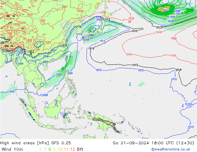 Sturmfelder GFS 0.25 Sa 21.09.2024 18 UTC