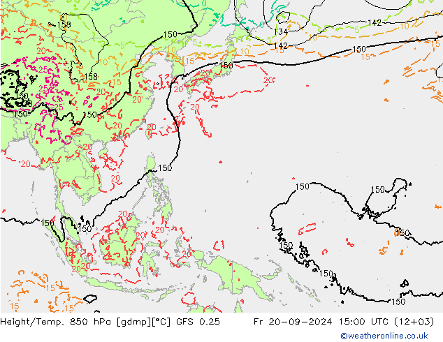 Z500/Rain (+SLP)/Z850 GFS 0.25 ven 20.09.2024 15 UTC