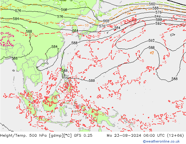 Z500/Rain (+SLP)/Z850 GFS 0.25 пн 23.09.2024 06 UTC