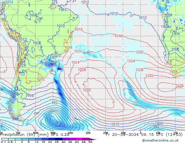 Z500/Rain (+SLP)/Z850 GFS 0.25 Fr 20.09.2024 15 UTC