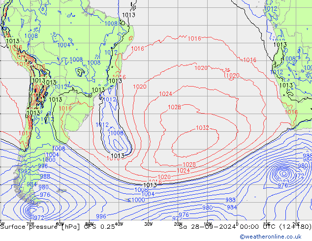 GFS 0.25: Sáb 28.09.2024 00 UTC