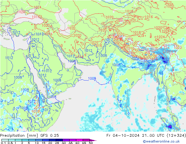 precipitação GFS 0.25 Sex 04.10.2024 00 UTC