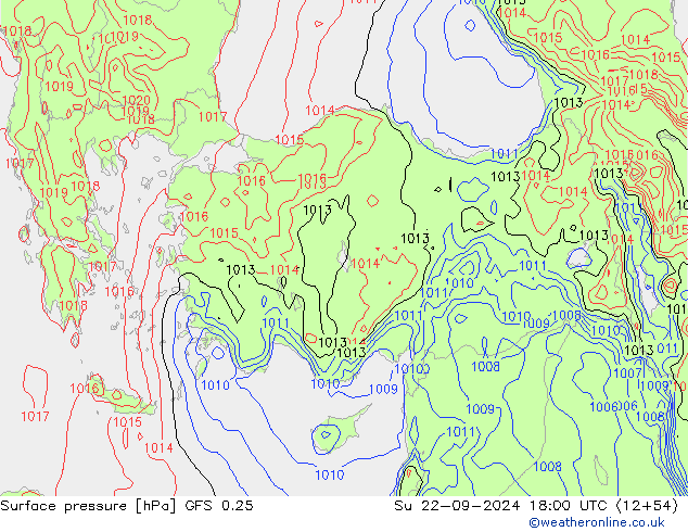 GFS 0.25: dom 22.09.2024 18 UTC