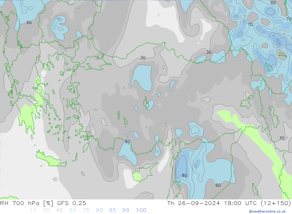 RH 700 hPa GFS 0.25  26.09.2024 18 UTC