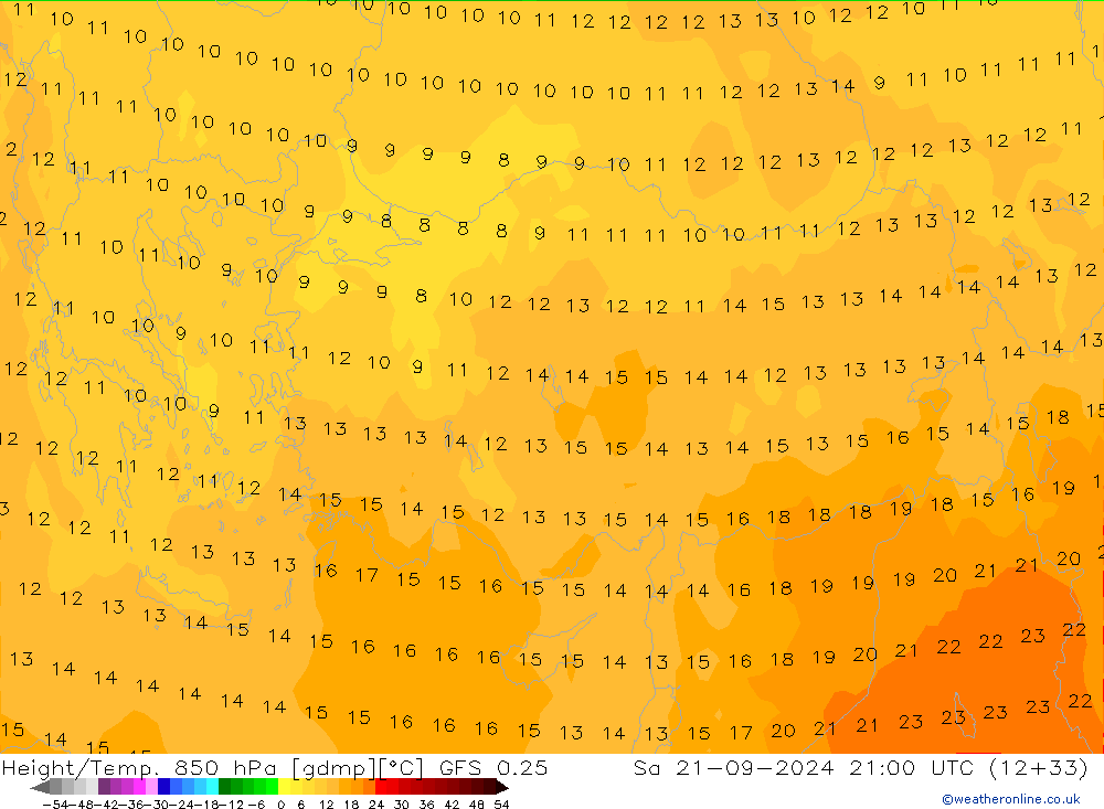 Z500/Rain (+SLP)/Z850 GFS 0.25 So 21.09.2024 21 UTC