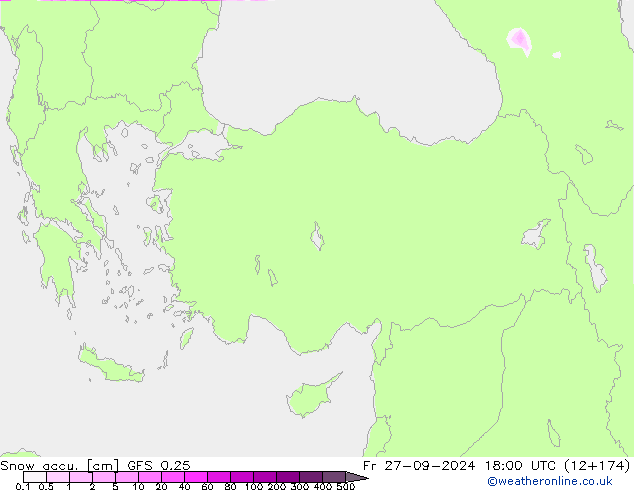 Schneemenge GFS 0.25 Fr 27.09.2024 18 UTC