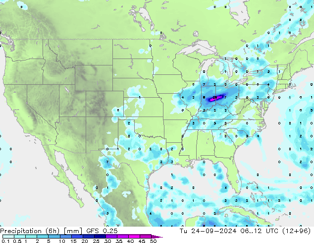 Z500/Rain (+SLP)/Z850 GFS 0.25 Ter 24.09.2024 12 UTC