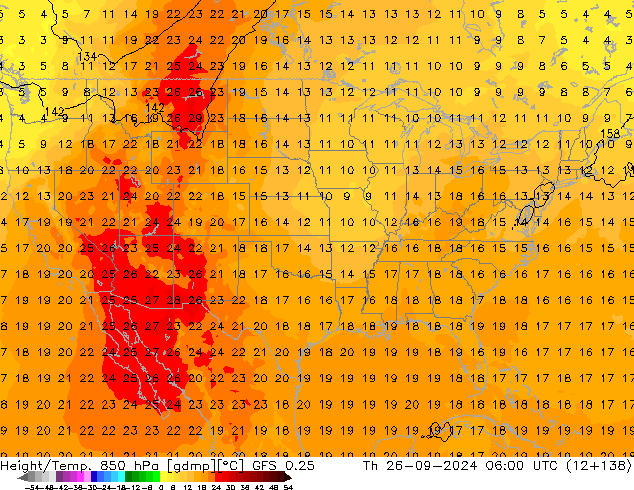 Z500/Rain (+SLP)/Z850 GFS 0.25 Th 26.09.2024 06 UTC