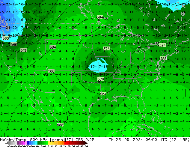 Z500/Rain (+SLP)/Z850 GFS 0.25 Th 26.09.2024 06 UTC