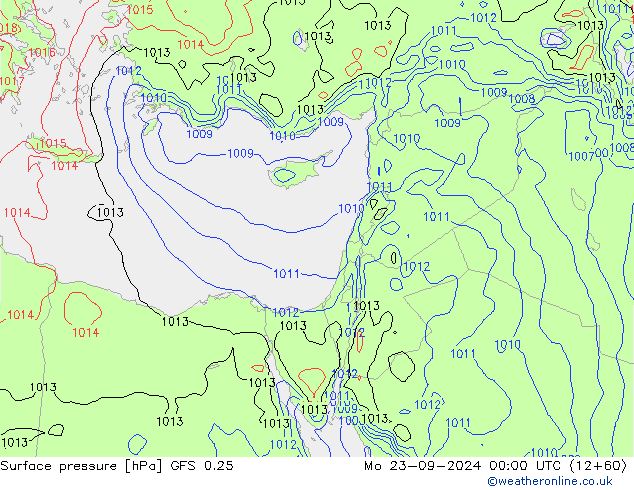 GFS 0.25: pon. 23.09.2024 00 UTC