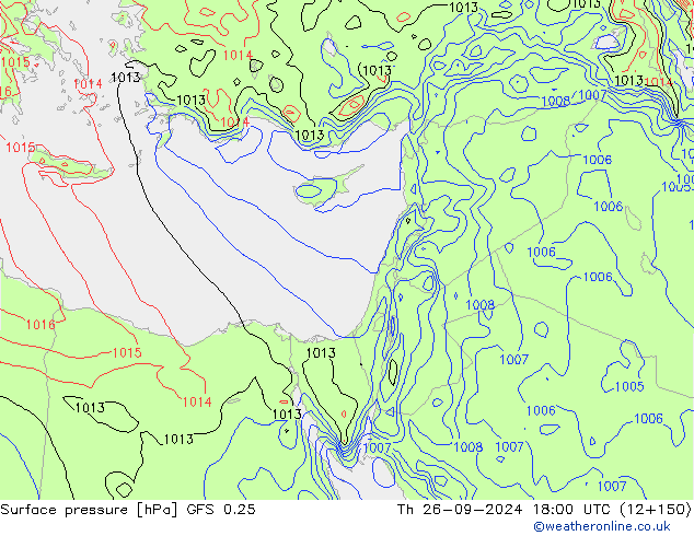 GFS 0.25: Čt 26.09.2024 18 UTC