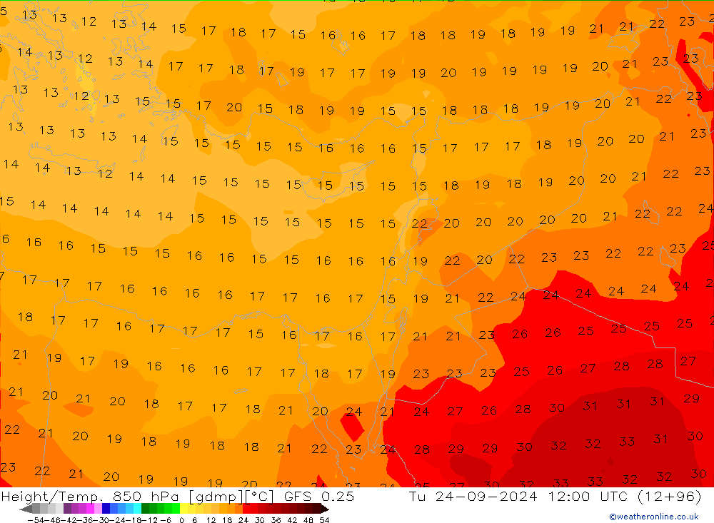 Z500/Regen(+SLP)/Z850 GFS 0.25 di 24.09.2024 12 UTC