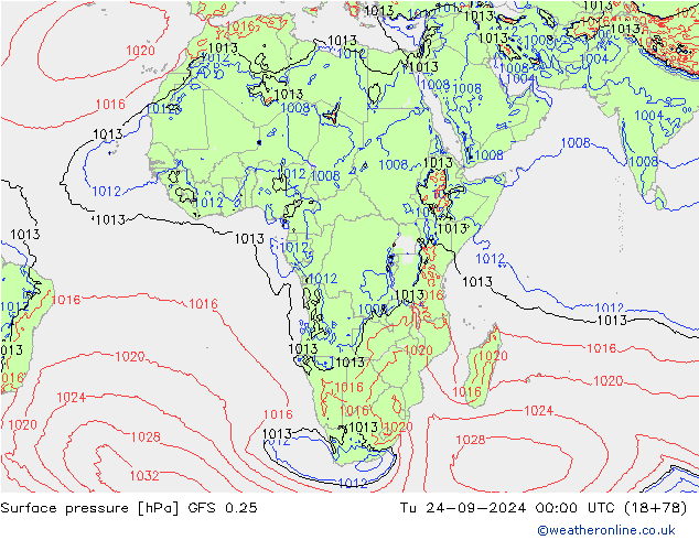 GFS 0.25: Út 24.09.2024 00 UTC