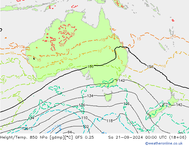 Z500/Rain (+SLP)/Z850 GFS 0.25 so. 21.09.2024 00 UTC