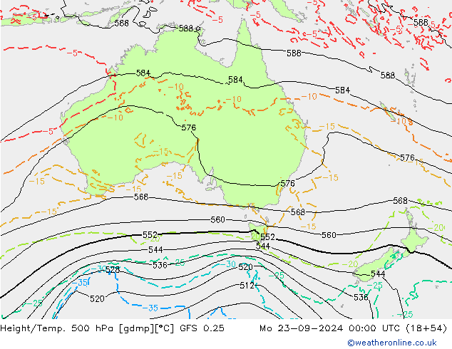 Z500/Rain (+SLP)/Z850 GFS 0.25 пн 23.09.2024 00 UTC