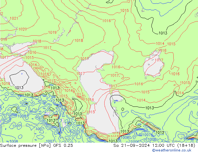 GFS 0.25: Sa 21.09.2024 12 UTC