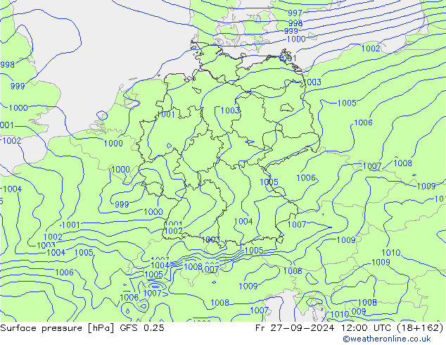 GFS 0.25: vr 27.09.2024 12 UTC