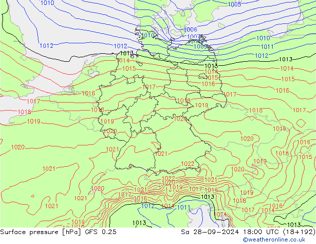 GFS 0.25: za 28.09.2024 18 UTC