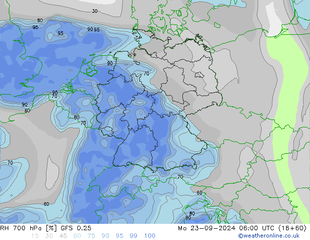 RV 700 hPa GFS 0.25 ma 23.09.2024 06 UTC