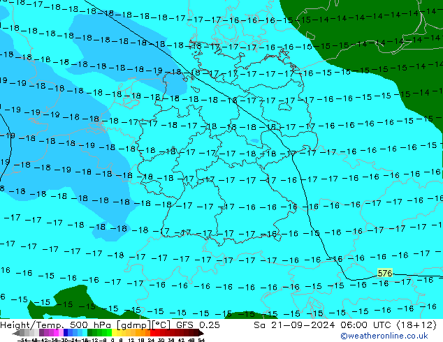 Z500/Rain (+SLP)/Z850 GFS 0.25 Sa 21.09.2024 06 UTC