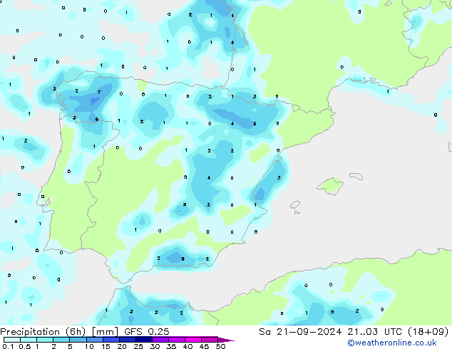 Z500/Rain (+SLP)/Z850 GFS 0.25 sab 21.09.2024 03 UTC