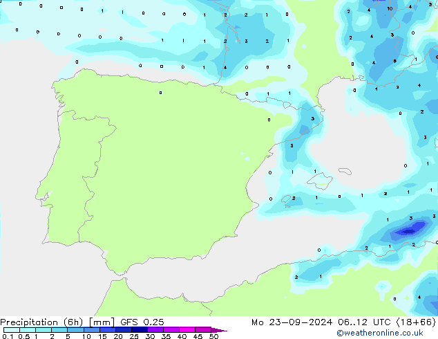 Z500/Rain (+SLP)/Z850 GFS 0.25 pon. 23.09.2024 12 UTC