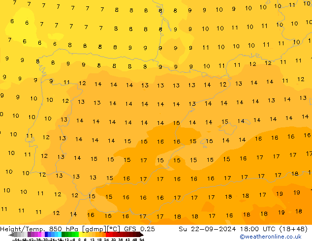 Z500/Rain (+SLP)/Z850 GFS 0.25 nie. 22.09.2024 18 UTC