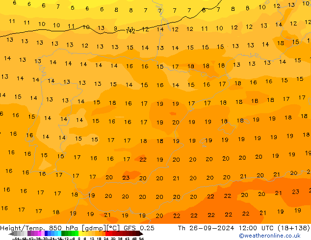 Z500/Rain (+SLP)/Z850 GFS 0.25 Do 26.09.2024 12 UTC