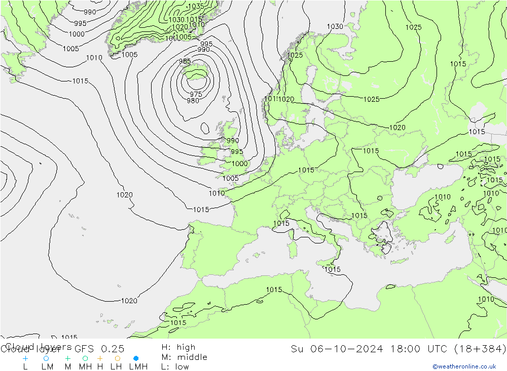 Cloud layer GFS 0.25 Ne 06.10.2024 18 UTC