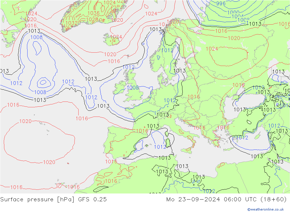 GFS 0.25: ma 23.09.2024 06 UTC