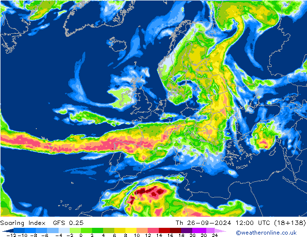 Soaring Index GFS 0.25 jeu 26.09.2024 12 UTC